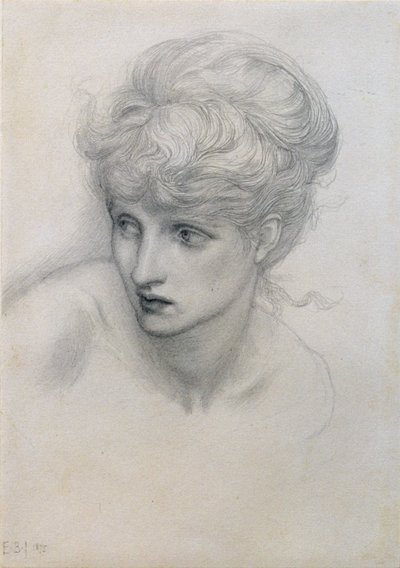 Tutkimus tytön päästä (katso myös 198345) tekijältä Edward Burne Jones