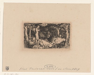 maalaiselämä Ihanteellinen pastoraalinen elämä tekijältä Edward Calvert (signed by artist)