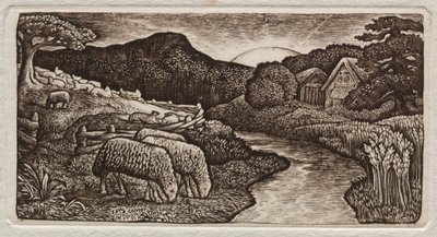 Hänen laitumensa lammas, 1828. tekijältä Edward Calvert