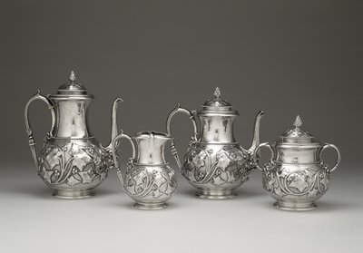 Kahvi- ja teepalvelu, c. 1856-1859 (hopea ja norsunluu) tekijältä Edward Chandler Moore