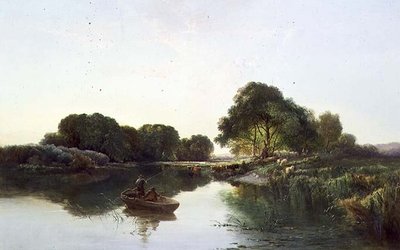 Metsäinen jokimaisema tekijältä Edward Charles Williams