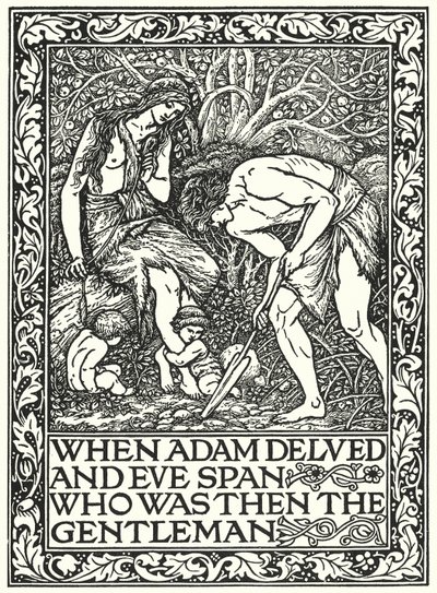 Kun Aatami sukelsi ja Eeva karkasi Kuka oli silloin herrasmies (kaiverrus) tekijältä Edward Coley (after) Burne Jones