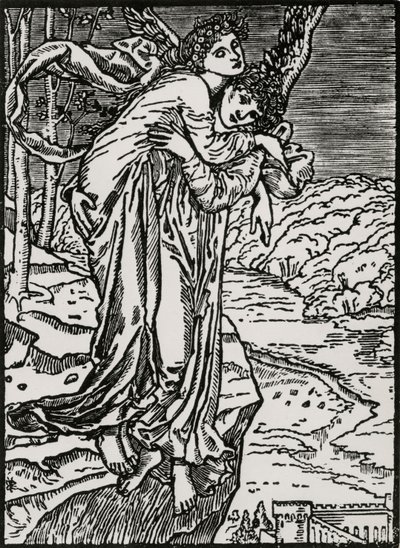 Zephyr ja Psyche tekijältä Edward Coley (after) Burne Jones