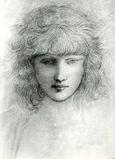 Tytön pää tekijältä Edward Coley Burne Jones