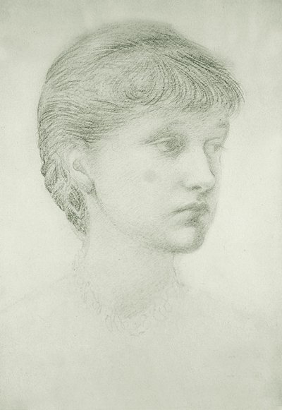 Madeleine Wyndhamin muotokuva (vihreä liitu paperille) tekijältä Edward Coley Burne Jones
