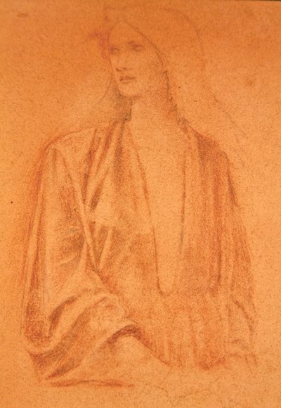 Tutkimus tytöstä (kynä paperille) tekijältä Edward Coley Burne Jones