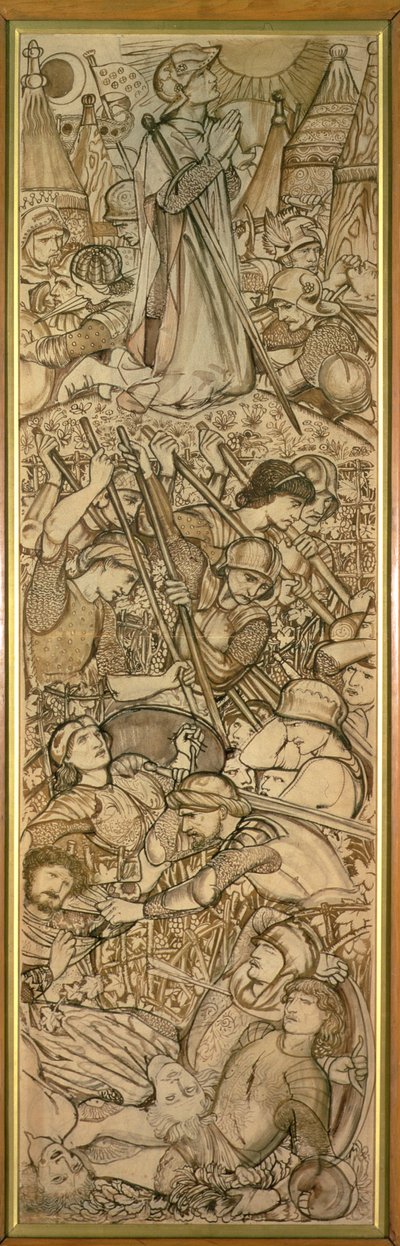 Bet-Horonin taistelu - Joosua käskee auringon ja kuun pysähtyä paikalleen tekijältä Edward Coley Burne-Jones