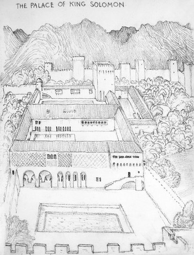 Kuningas Salomon palatsi (kynä paperille) tekijältä Edward Coley Burne Jones