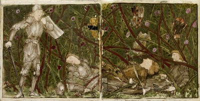 Kuudentoista laatan sarja, jotka on järjestetty pareittain muodostamaan kahdeksan kuvaa "Briar Rose" -tarinasta, 1862 - 1865 (keraaminen) tekijältä Edward Burne Jones