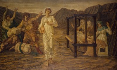 Cupid and Psyche - Palatsin vihreät seinämaalaukset - Psyyke asetti Venus the Task, 1881 tekijältä Edward Burne Jones