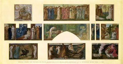 Suunnittelut "Amor ja Psyche" -koristeisiin No.1 Palace Greenissä, Kensingtonissa, 1872 tekijältä Edward Burne Jones