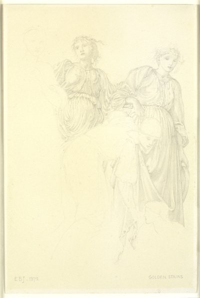 Naisryhmä, maalauksen esiselvitys, Kultaiset portaat tekijältä Edward Coley Burne Jones