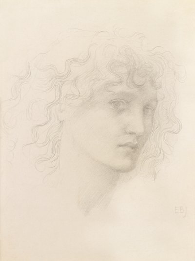 May Morrisin pää (lyijykynä) tekijältä Edward Burne Jones