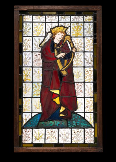 Kuningas Daavid runoilija, 1863 (lasimaalauksia) tekijältä Edward Burne Jones
