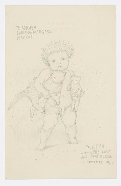 Kirje taiteilijan tyttärentytär Angela Thirkellille (kynä paperille) tekijältä Edward Burne Jones