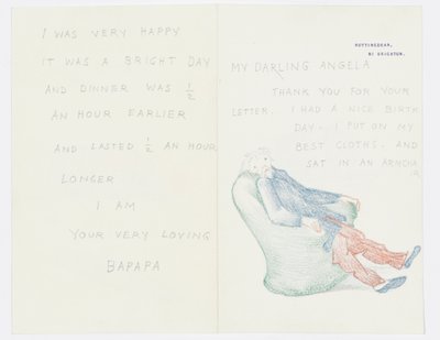Kirje taiteilijan tyttärentytär Angela Thirkellille (kynä paperille) tekijältä Edward Burne Jones