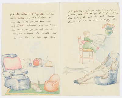 Kirje taiteilijan tyttärentytär Angela Thirkellille (kynä paperille) tekijältä Edward Burne Jones