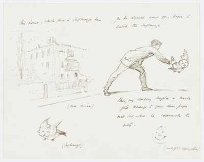 Kirje taiteilijan tyttärentytär Angela Thirkellille (kynä paperille) tekijältä Edward Burne Jones