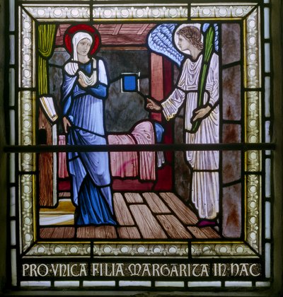 Rottingdean, St Margaret, Morris & Co., Edward Burne-Jones, Annunciation tekijältä Edward Coley Burne Jones