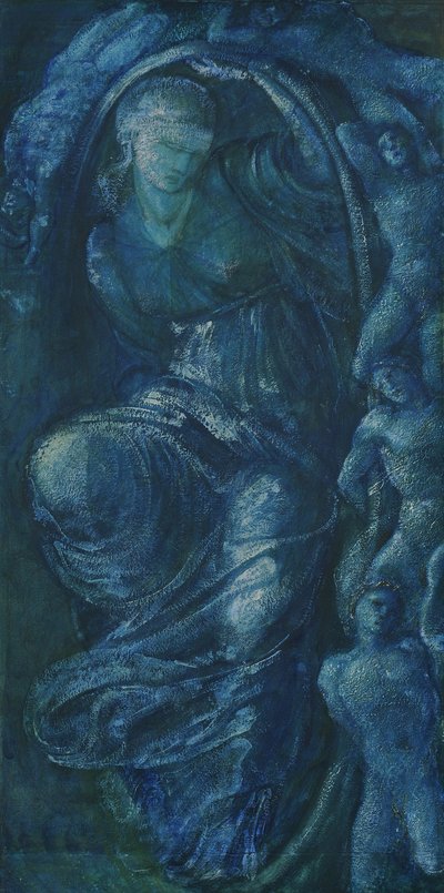 Tutkimus Onnenpyörälle, 1870 (wc paperilla) tekijältä Edward Burne Jones