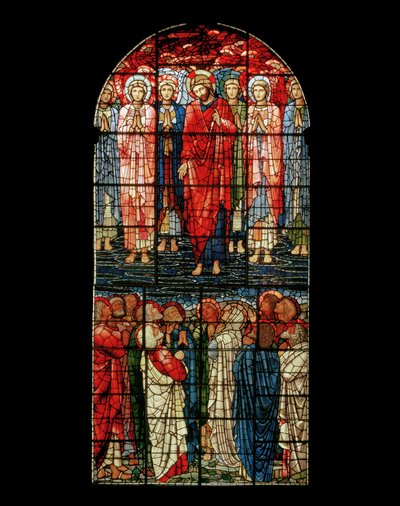 Ylösnousemuksen ikkuna, 1885 (lasimaalauksia) tekijältä Edward Burne Jones