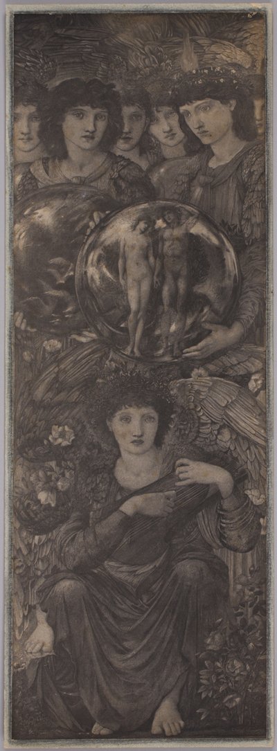 The Creation VI, teoksesta The Six Days of Creation, valokuvannut Frederick Hollyer, n. 1875-1877 (platinaprintti) tekijältä Edward Burne Jones