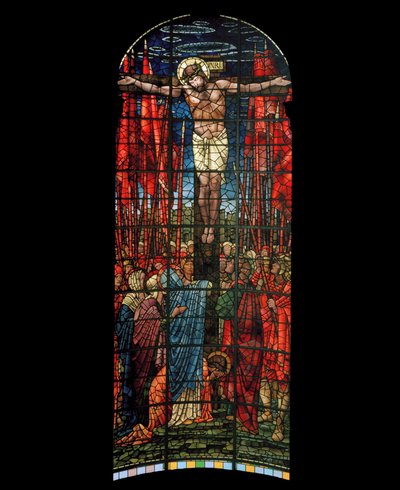 Ristiinnaulitseminen-ikkuna, 1888 (lasimaalauksia) tekijältä Edward Burne Jones