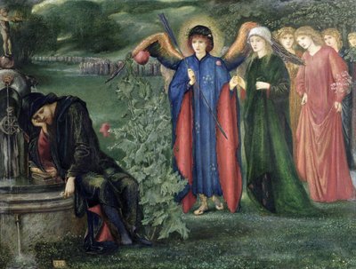 Huonekalut ja erilaiset esineet 1100- ja 1300-luvuilta tekijältä Edward Burne Jones