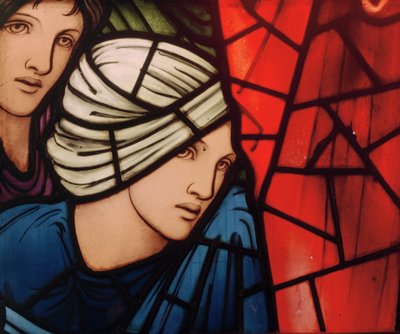 Viimeisen tuomion ikkuna, yksityiskohta, 1897 (lasimaalauksia) tekijältä Edward Burne Jones