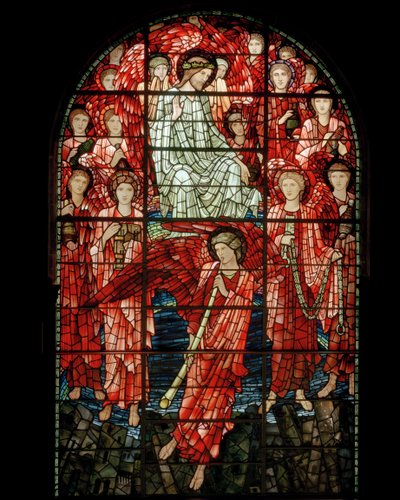 Viimeisen tuomion ikkuna, yksityiskohta, 1897 (lasimaalauksia) tekijältä Edward Burne Jones