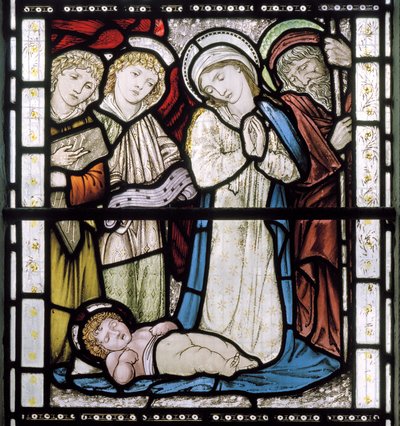 Kristuksen syntymä, 1877 (lasimaalauksia) tekijältä Edward Burne Jones