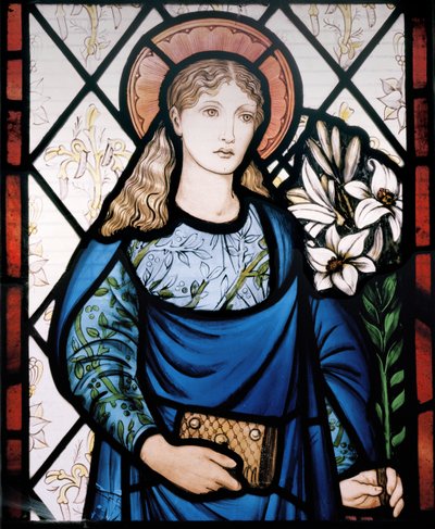 Neitsyt Maria, 1882 (lasimaalauksia) tekijältä Edward Burne Jones