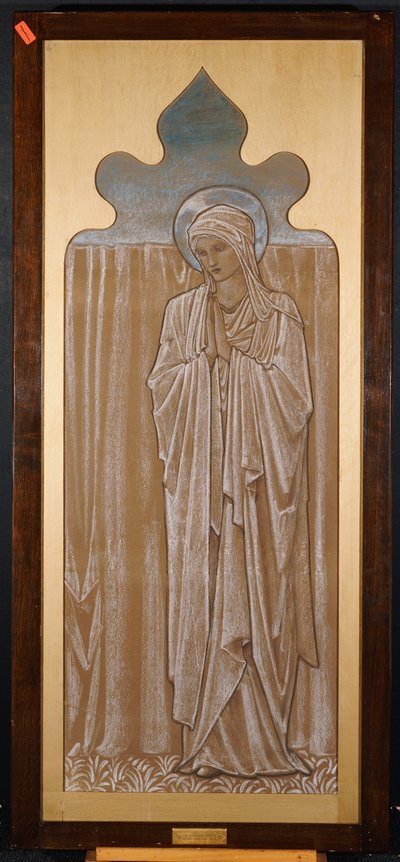 Neitsyt Maria: sarjakuva lasimaalauksia varten Ashton-under-Lynessä, n. 1892 tekijältä Edward Burne Jones