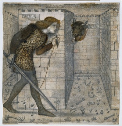 Theseus ja Minotauros labyrintissa tekijältä Edward Burne Jones