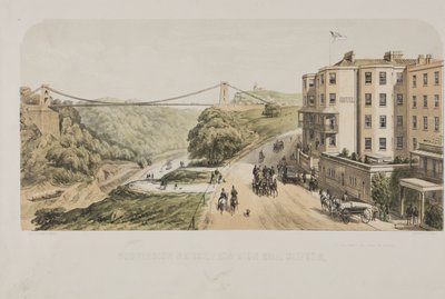 Suspension Bridge, Sion Hillistä, Clifton, n. 1875 tekijältä Edward Colston Lavars