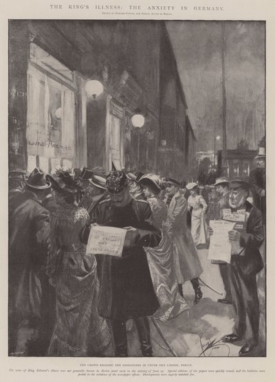 Kuninkaan sairaus, ahdistus Saksassa (litografia) tekijältä Edward Cucuel