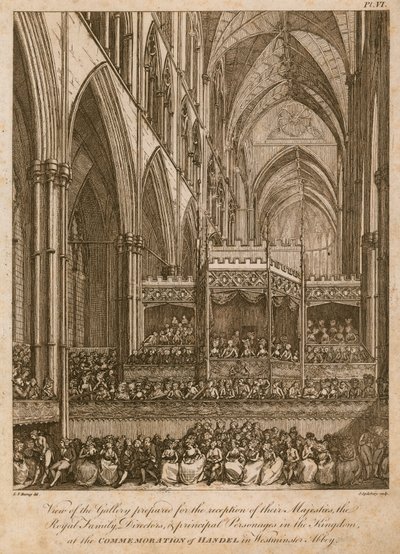 Händelin muistotilaisuus, Westminster Abbey, Lontoo tekijältä Edward Dayes