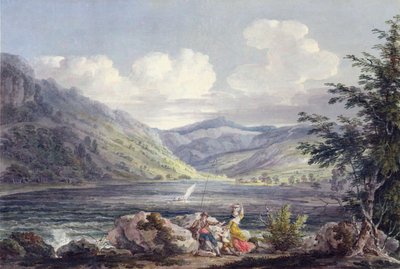 Haweswater, Westmoreland, n. 1795 (wc grafiitin päällä kudospaperilla) tekijältä Edward Dayes