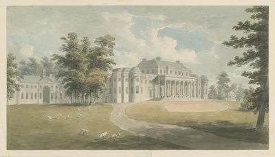 Shugborough Hall: akvarellimaalaus ja [?1700-luvun loppu] tekijältä Edward Dayes