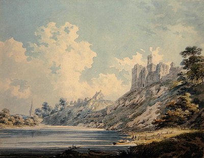 Warkworthin linna (vesiväri paperille) tekijältä Edward Dayes