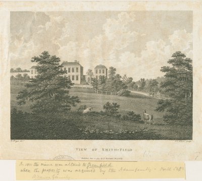 Wolstanton - "View of Smith-Field": kaiverrus, nd [c 1794] tekijältä Edward Dayes