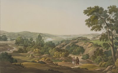 Plain of Olympia, levy 6 osasta 1 "Näkymät Kreikassa", kaiverrus J. Bailey, 1820 (akvatinta) tekijältä Edward Dodwell