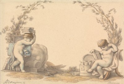 Piirtämisen allegoria tekijältä Edward Francis Burney