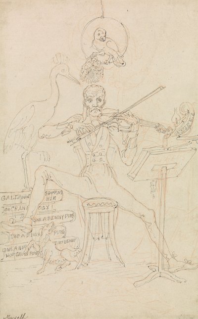 Karikatyyri omakuva tekijältä Edward Francis Burney