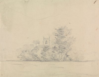 Maisema kirkon kanssa tekijältä Edward Francis Burney