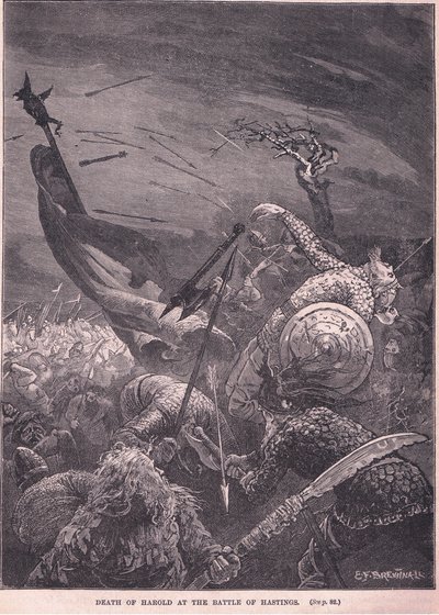 Haroldin kuolema Hastingsin taistelussa 1066 jKr tekijältä Edward Frederick Brewtnall