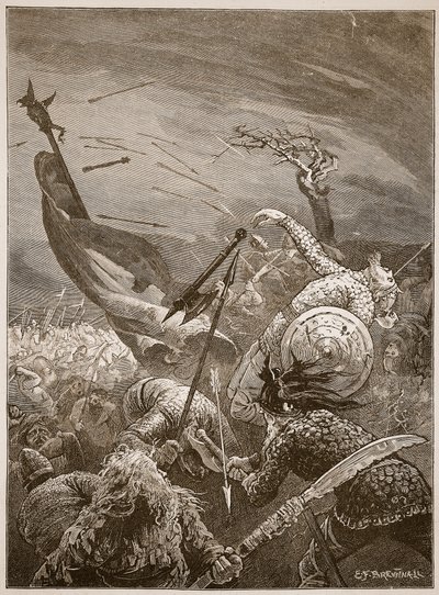 Haroldin kuolema Hastingsin taistelussa, kuvitus 