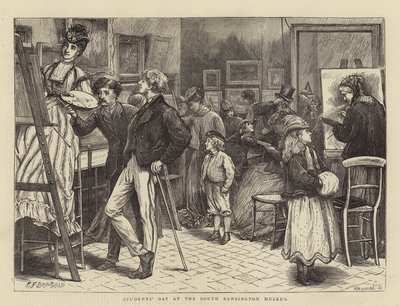 Opiskelijoiden päivä South Kensington Museumissa tekijältä Edward Frederick Brewtnall