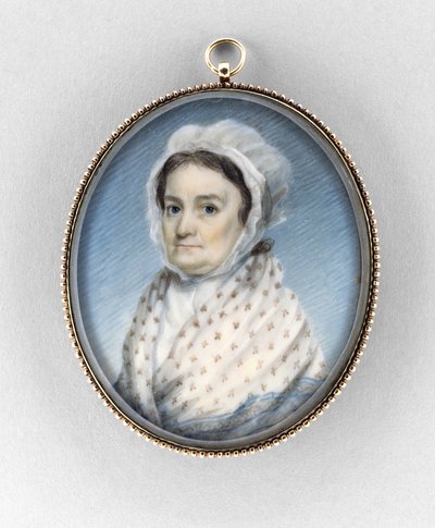 Mary Gould Almy, n. 1797-1800 (akvarelli norsunluun tekijältä Edward Greene Malbone