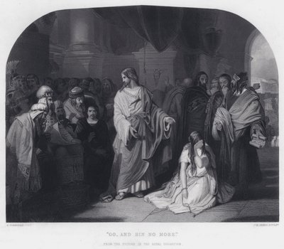 "Mene, äläkä enää syntiä tee" (kaiverrus) tekijältä Edward Henry (after) Corbould